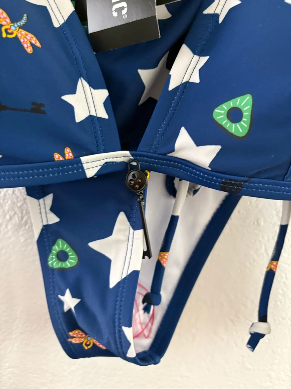 Hot Topic Coraline Icons High-Waisted Swim Bottoms and top blue set size S/M